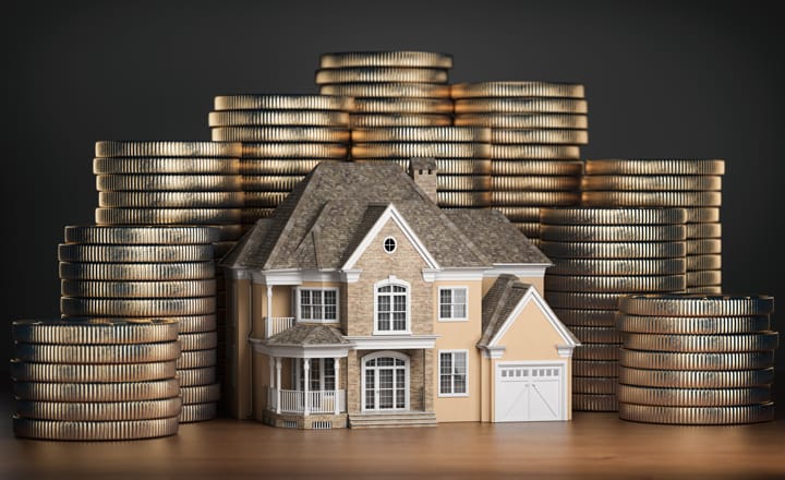casas y monedas como imagen de compra de un inmueble como inversión